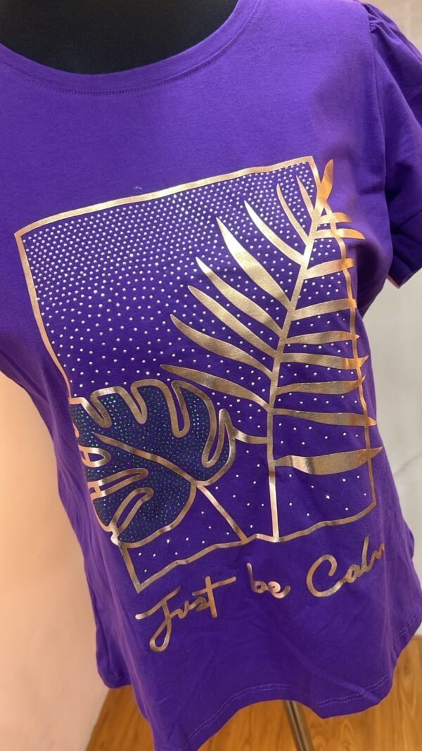 Camiseta Golden Muse - Casual Elegante con Manga Princesa