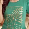 Camiseta Golden Muse - Casual Elegante con Manga Princesa