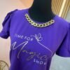 Camiseta Magic Hour - Casual Elegante con Manga Princesa y Cadena