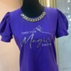 Camiseta Magic Hour - Casual Elegante con Manga Princesa y Cadena
