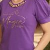 Camiseta Magic Hour - Casual Elegante con Manga Princesa y Cadena