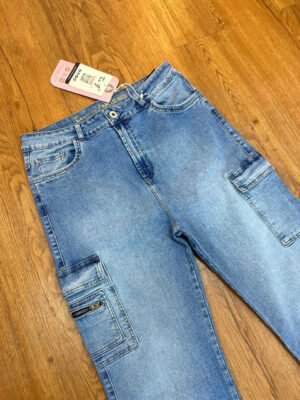 Colección Urban Muse – Jean Colombiano Cargo Azul Claro Regular Fit
