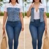 Cami-Chaqueta Denim Chic - Slim Fit