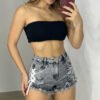 Short Denim Gris Glam Rebel – Estilo Sexy