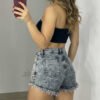 Short Denim Gris Glam Rebel – Estilo Sexy