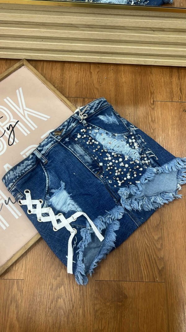 Short-BJ-7013B-AZM (3) Short Denim Glam - Sexy Destroyer