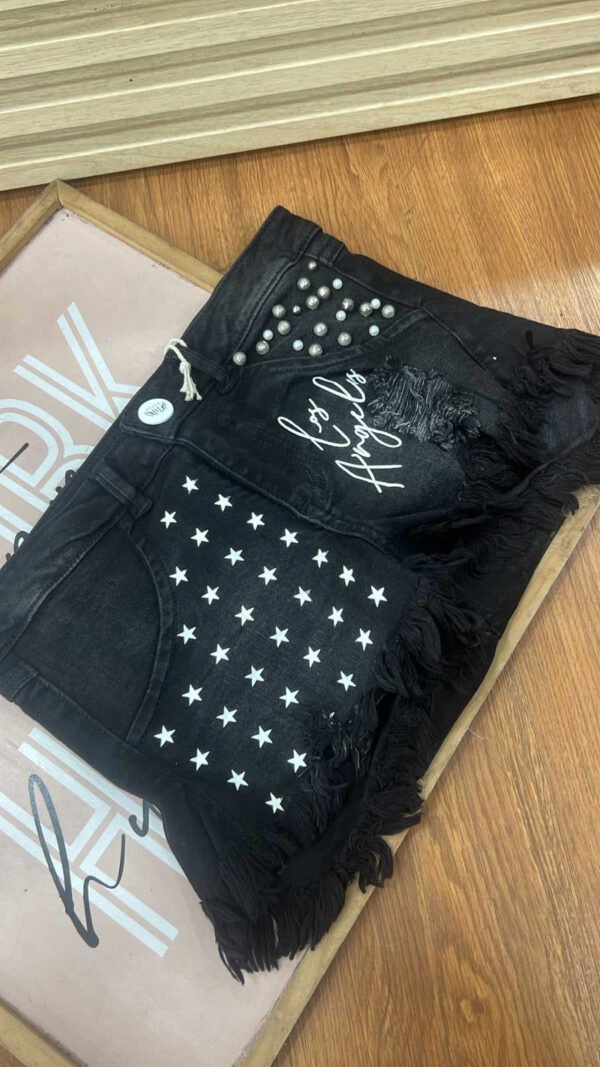 Short Denim Noir Glam - Sexy Destroyer