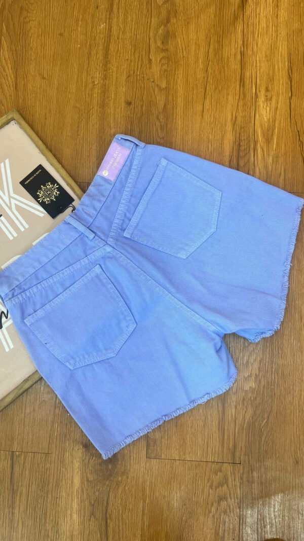Short Denim Lilac Rebel - Tiro Alto Slim Fit