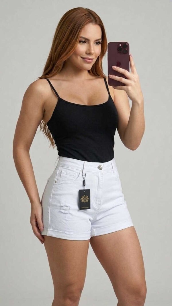 Short White Rebel - Slim Fit